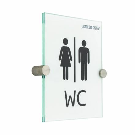 Türschild VITRUM K , Glasschild, Büroschild, Doppelglasschild